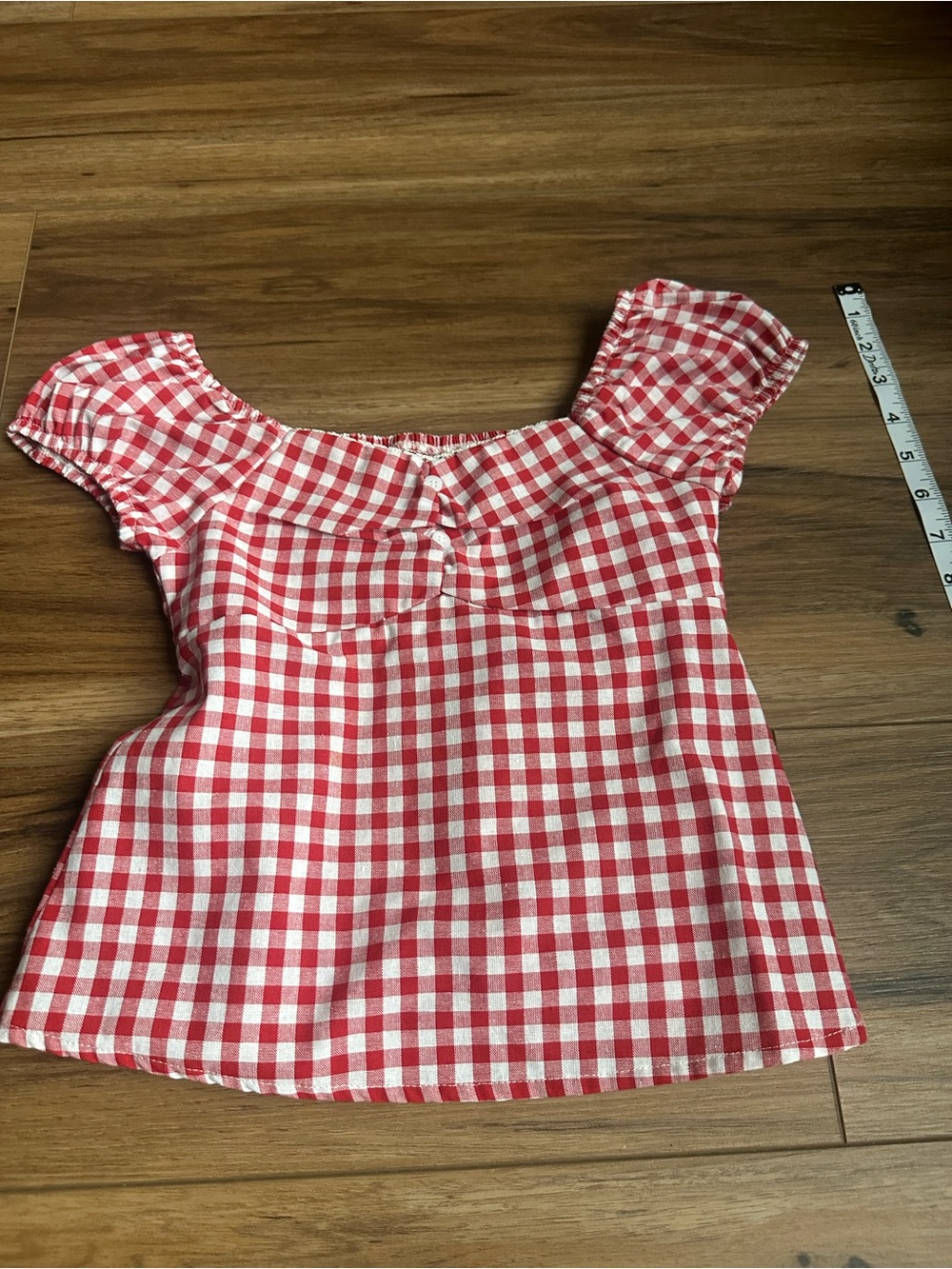 SHEIN Red & White Gingham Top